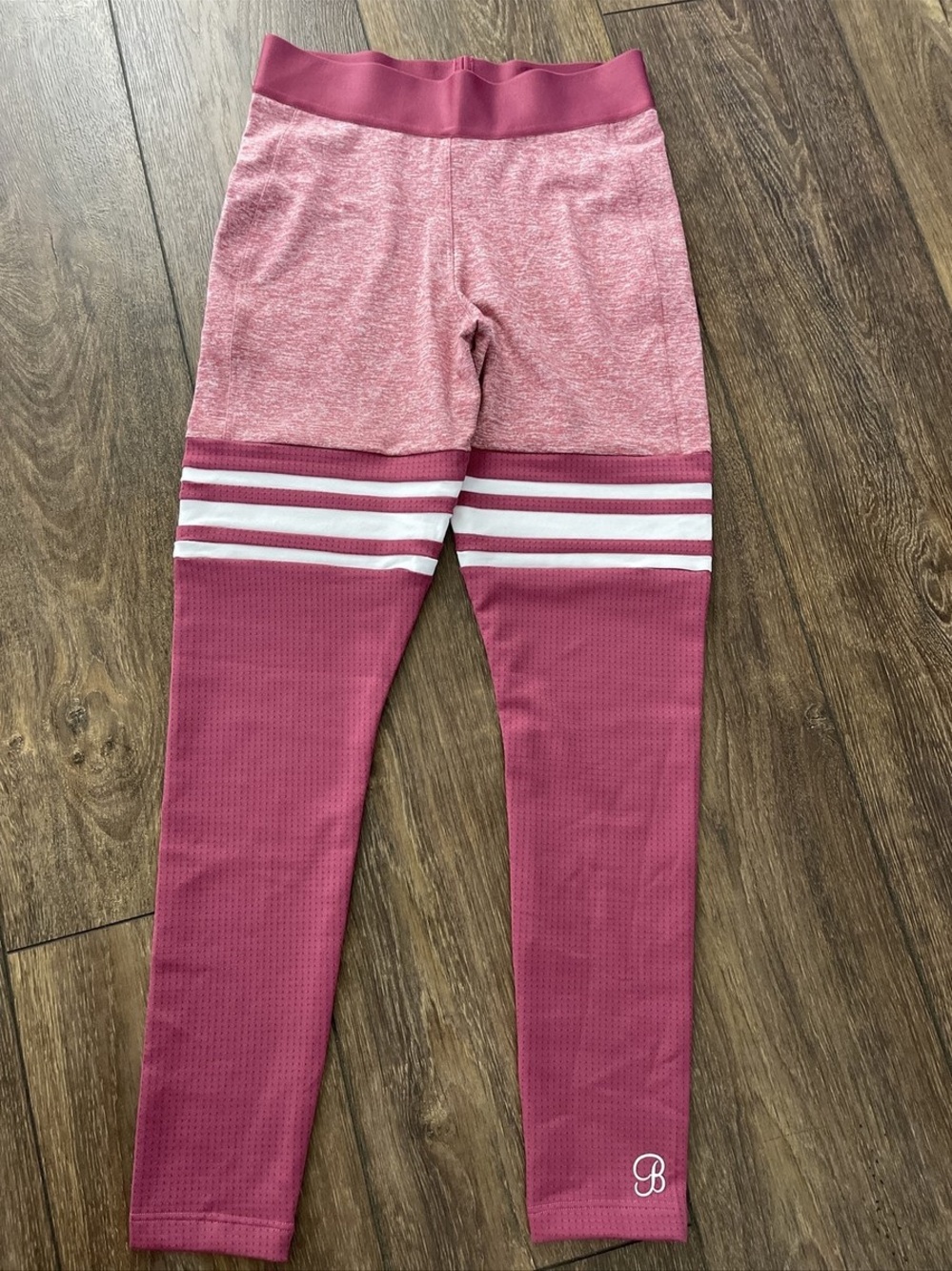 Bombshell Sportswear Pink Striped Athletic Leggings